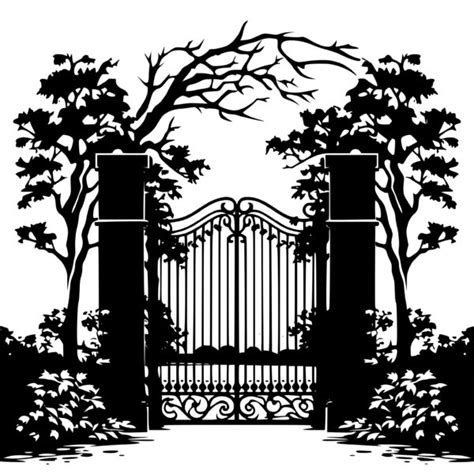 Elegant Garden Gate SVG File: Instant Download for Cricut, Silhouette, Laser