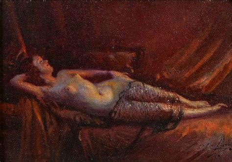 Female Nude Reclining On The Sofa Painting Delphin Enjolras Oil Paintings