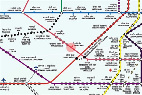 Delhi Cantonment station map - Delhi Metro