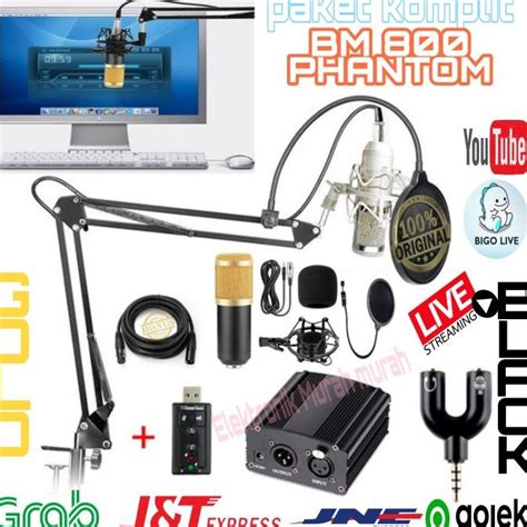 jual paket komplit mic condenser bm bm  phantom power original