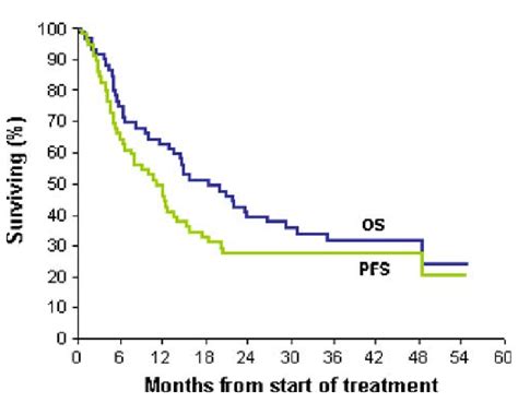 Kaplanmeier Curves For Progression Free Survival Pfs And Overall