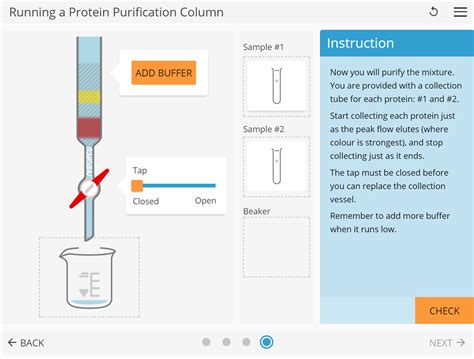 LearnSci LabSim: Running a Protein Purification Column