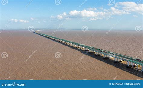 Aerial View of Hangzhou Bay Bridge in Zhejiang, China Stock Image ...