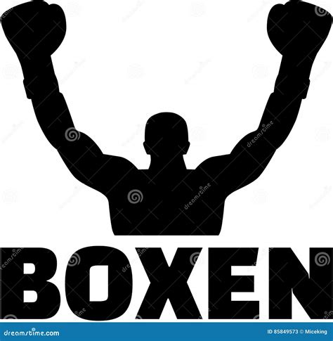 Boxer Winning Silhouette With Word Vector Illustration Cartoondealer