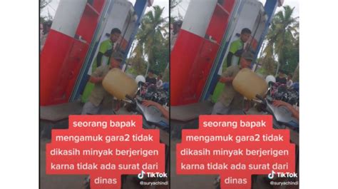 Viral Pria Paruh Baya Ngamuk Di SPBU Tidak Boleh Isi BBM Pakai Jeriken