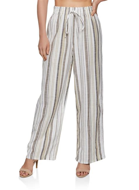 Striped Linen Wide Leg Pants Striped Linen Wide Leg Linen Pants