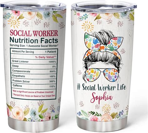 Amazon Hyturtle Personalized Social Worker Tumbler For Women