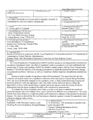 Fillable Online Static Tti Tamu Technical Report Documentation Page