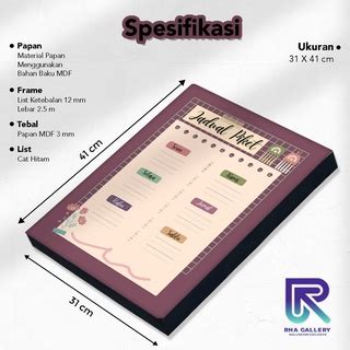 Jual Papan Tulis Kayu Sekolah Jadwal Piket Planner Daily Weekly