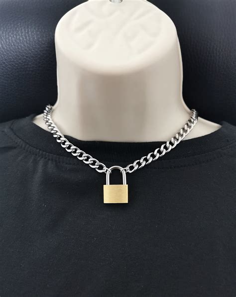 Padlock Necklace Lock Necklace For Men Padlock Choker Padlock And