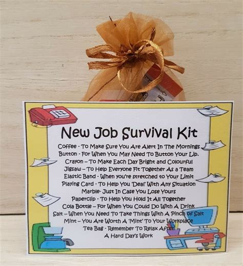 New Job Survival Kit NEW A Unique Fun Novelty Gift Keepsake