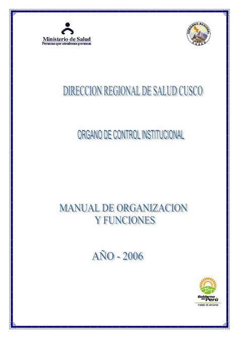 Pdf Organo De Controldiresacusco Gob Pe Transparencia Docgest Mof