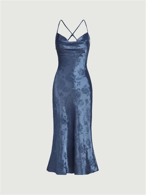 Shein Jacquard Satin Cami Dress Satin Cami Dress Prom Dress Inspiration Cami Dress