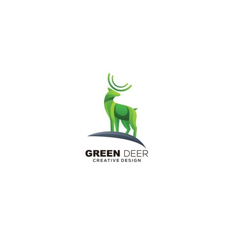 green deer logo gradient color design template 18778186 Vector Art at ...