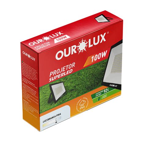 Refletor De Led Slim Bivolt W Preto K Ourolux