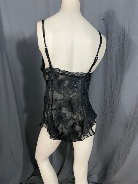 Vintage Victorias Secret 80s Black Teddy Lingerie L Etsy