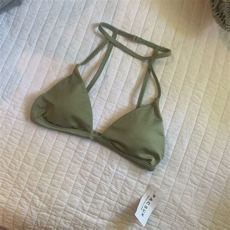 PacSun Swim Nwt Pacsun Caged Strapped Bikini Top Sage Green Poshmark