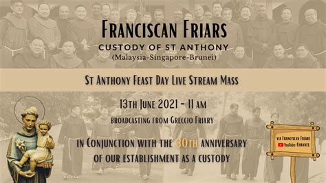 St Anthony Feast Day Live Stream Mass 2021 - Franciscan Friars ...