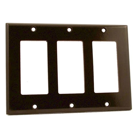 Leviton 3 Gang Decora Wall Plate Brown 80411 The Home Depot