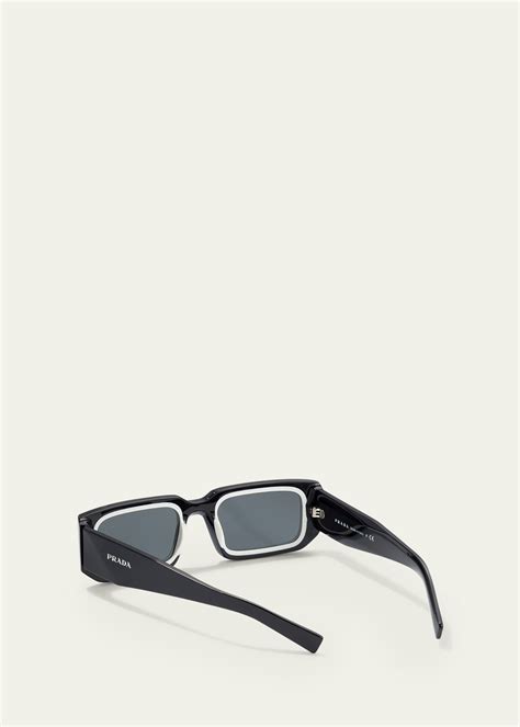 Prada Mens Rectangle Acetate Sunglasses Bergdorf Goodman