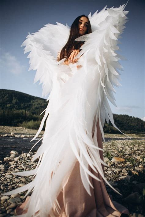 White Angel Wings For Photoshoot Woman Movable Angel Wings For Dance