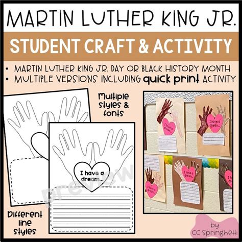 Dr. Martin Luther King Jr. Day Craft I Have A Dream MLK Day Activity ...