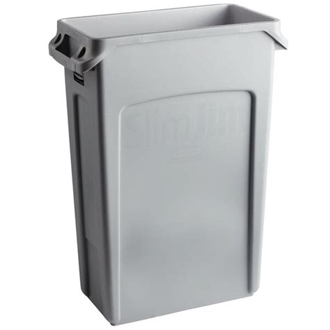 Rubbermaid Fg Gray Qt Gallon Slim Jim Gray Rectangular