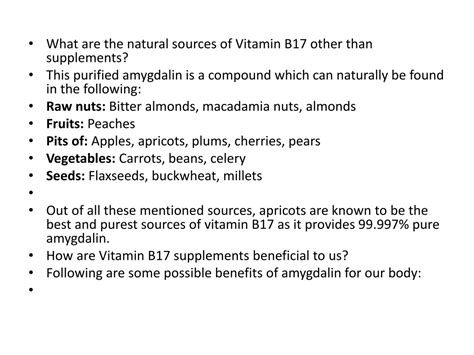 Ppt Are There Any Supplements Available For Vitamin B17 Powerpoint Presentation Id 11144026