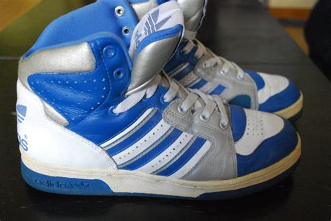 VINTAGE ADIDAS INSTINCT Hi Top Blue-silver-white by EagleVintage