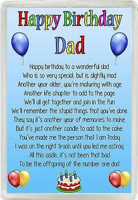 Happy Birthday Dad Poem Jumbo Magnet Ideal Birthday Gift M Ebay