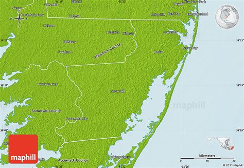 Physical Map Of Worcester County