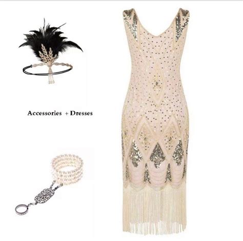 Great Gatsby Set With Accessories Set Womens Fashion Dresses And Sets