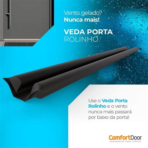 Veda Fresta Protetor Porta Rolinho Impermeável 100Cm Comfort Door