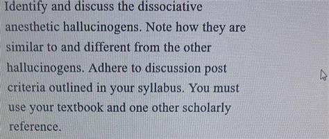 Solved Identify and discuss the dissociative anesthetic | Chegg.com