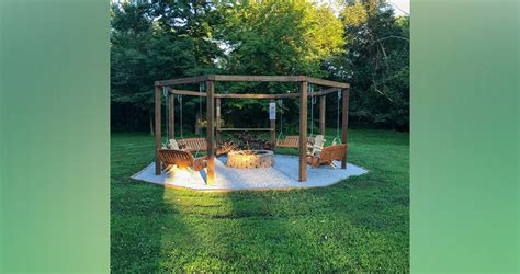 Octagon Fire Pit Swings Project By Barry At Menards