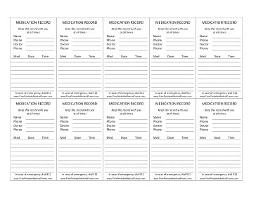 Medication Card Template