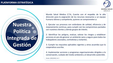 Política integrada de gestión Mundo Salud Médica