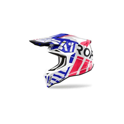 Airoh Strycker Brave Motocross Helmet Blue Red