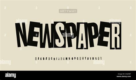 newspaper collage alphabet cutout newsletter font  unknow author