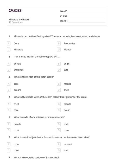 Rocks And Minerals Worksheets Mamas Learning Corner Worksheets Library