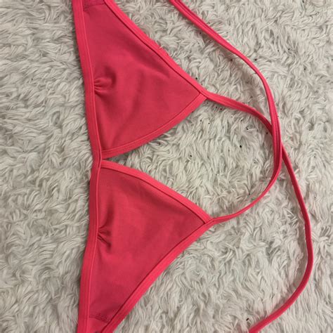 Hot Pink Triangle Bikini Top Beachyvibes Depop