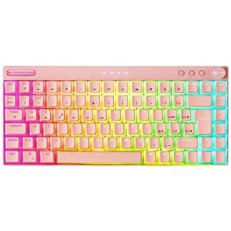 Mars Gaming MKCLOUD Teclado Mecánico Inalámbrico RGB Rosa Switch Rojo