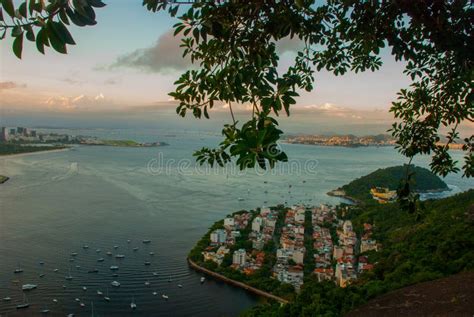 Rio De Janeiro Brazil Beautiful Scenery At Sunset On Top Of The Sea