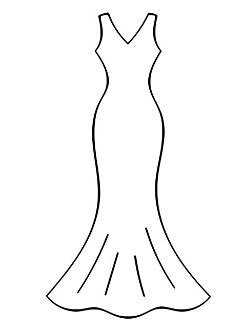 Wedding Dress Clipart Outline