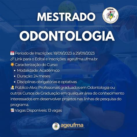 UFMA abre Inscrições para Mestrado em Odontologia: Oportunidade para aprimorar conhecimentos na
