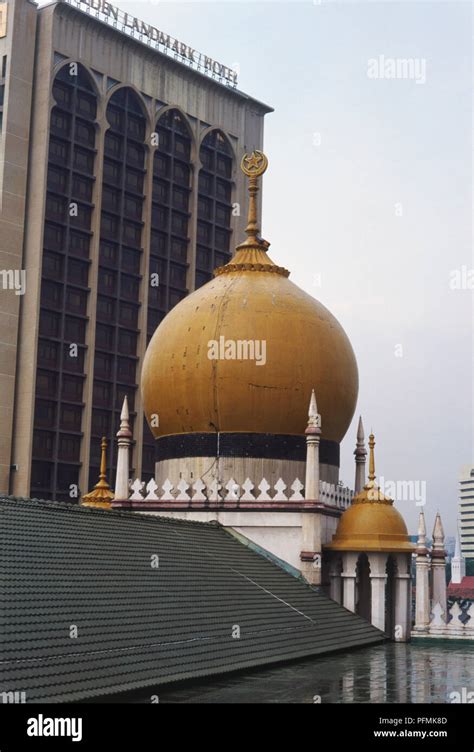 Singapore Kampong Glam Sultan Mosque Two Gold Coloured Domes With