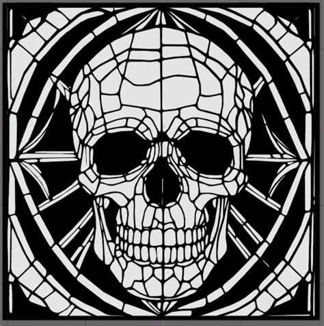 Skull Stained Glass Wall Art By Omegathingy Download Free Stl Model