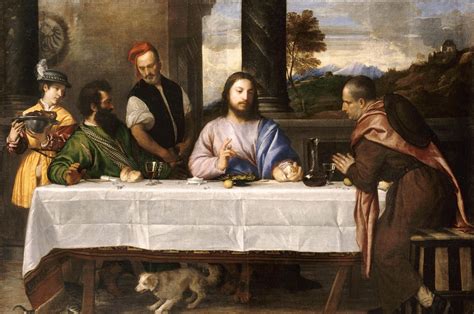 Tizian Titian Tiziano Abendmahl In Emmaus Supper At Emmaus Cena In Emmaus In 2021