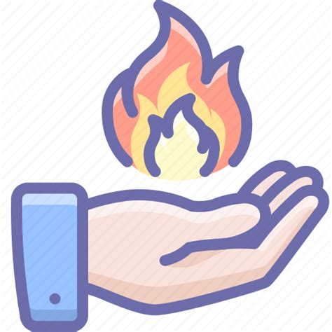 Fire, hand, magic icon