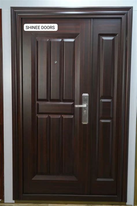 Exterior Dark Brown Wooden Finished Steel Doors For Home At Rs 40000